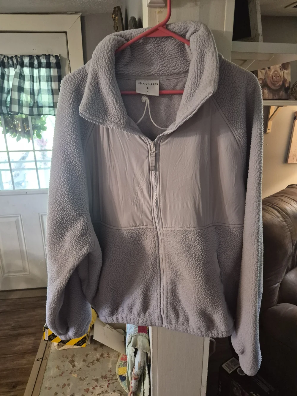 light purple Blogilates Campfire High Pile FleCozy Lavender Sherpa Zip-Up Jacket